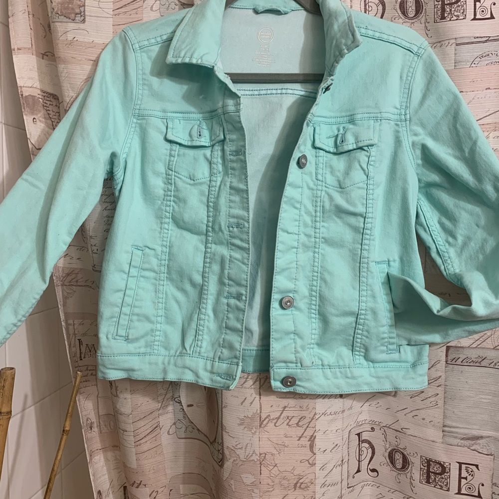 Turquoise Jean jacket size 14–16 extra large
